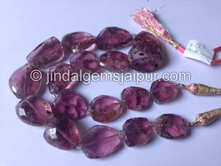 Moss Pink Tourmaline Far Faceted Nuggets Shape Beads